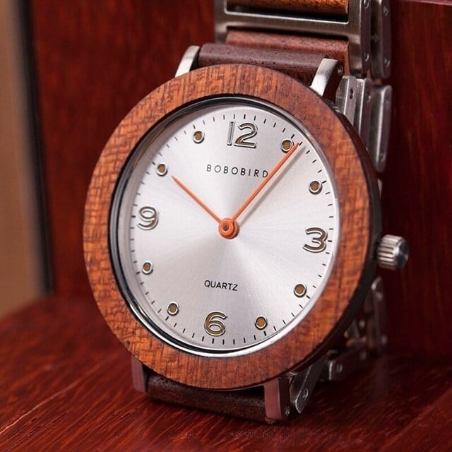 [3atm] Wooden watch - Ladder & Metal【BJ2430】