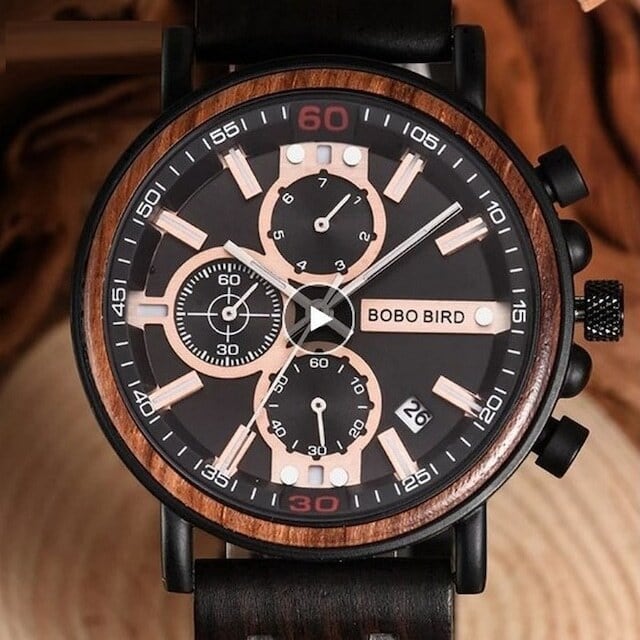 [3atm] Wooden watch - Spider Metal【BJ2149】