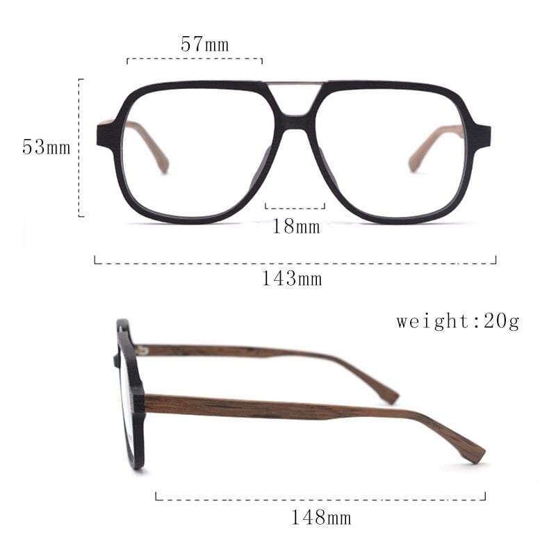 Fashionable Wood Oversized Square Glasses【BJ0512】