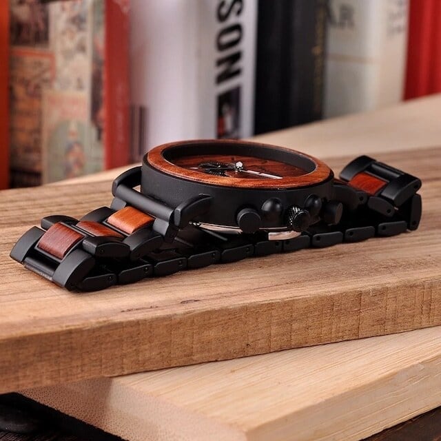 [3atm] Wooden watch - Coffee Vintage【BJ0017】