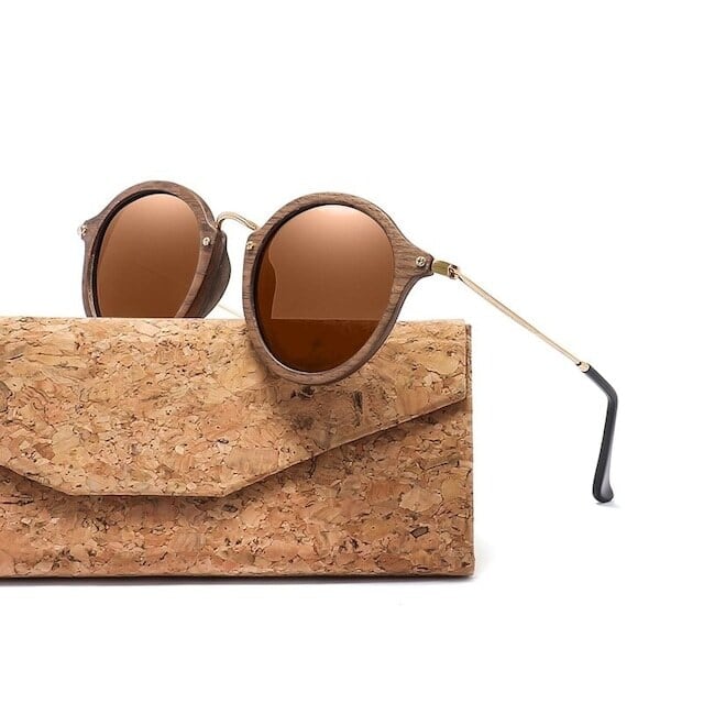 Wooden ring sunglasses - Metal Temple【BJ0193】