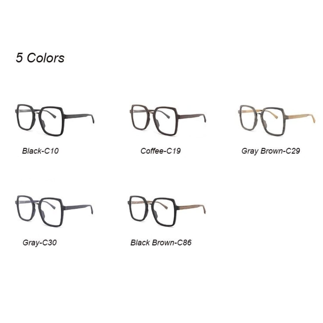 Wood Oversized Unique Design Square Glasses【BJ0530】