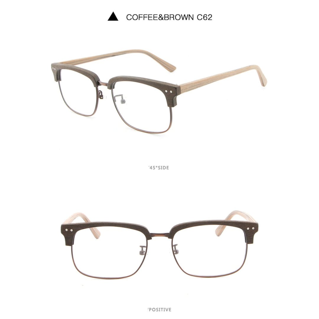 Wood grain Upper Edge Glasses【BJ0516】