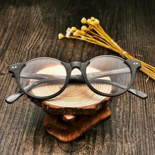 Wood grain glasses - Lower edge（木目の下縁メガネ）【BJ0013】