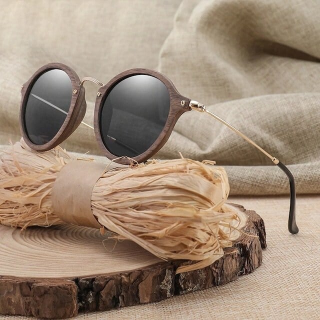 Wooden ring sunglasses - Metal Temple【BJ0193】