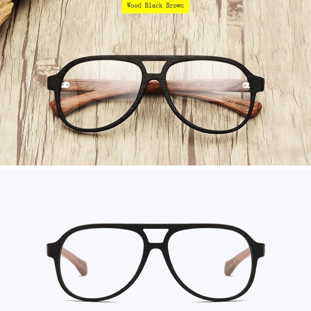 Wood Oversized Oblong Glasses【BJ0513】