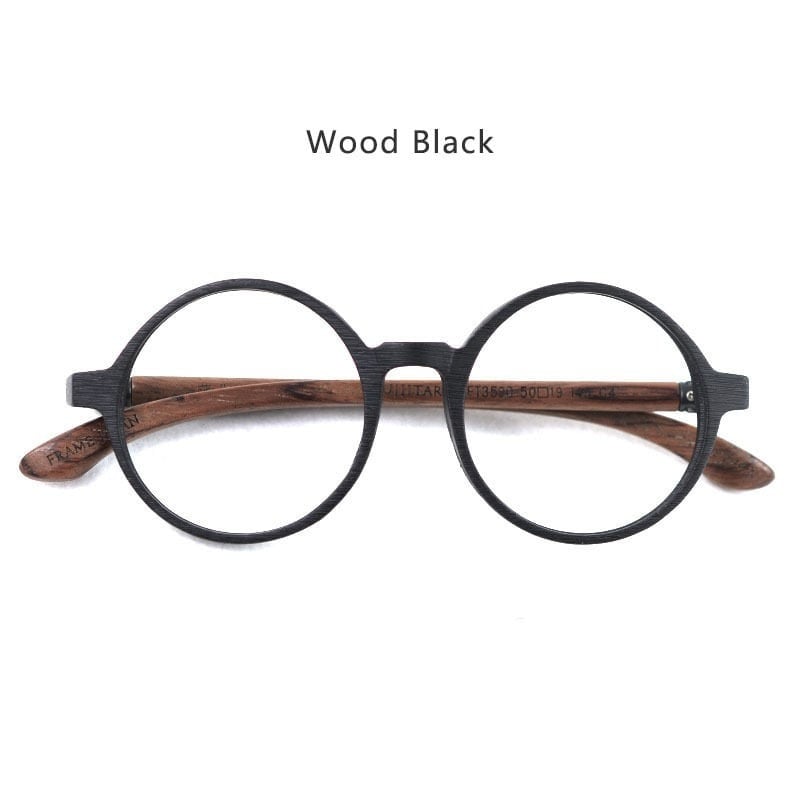 Wooden temple glasses - Round【BJ0196】