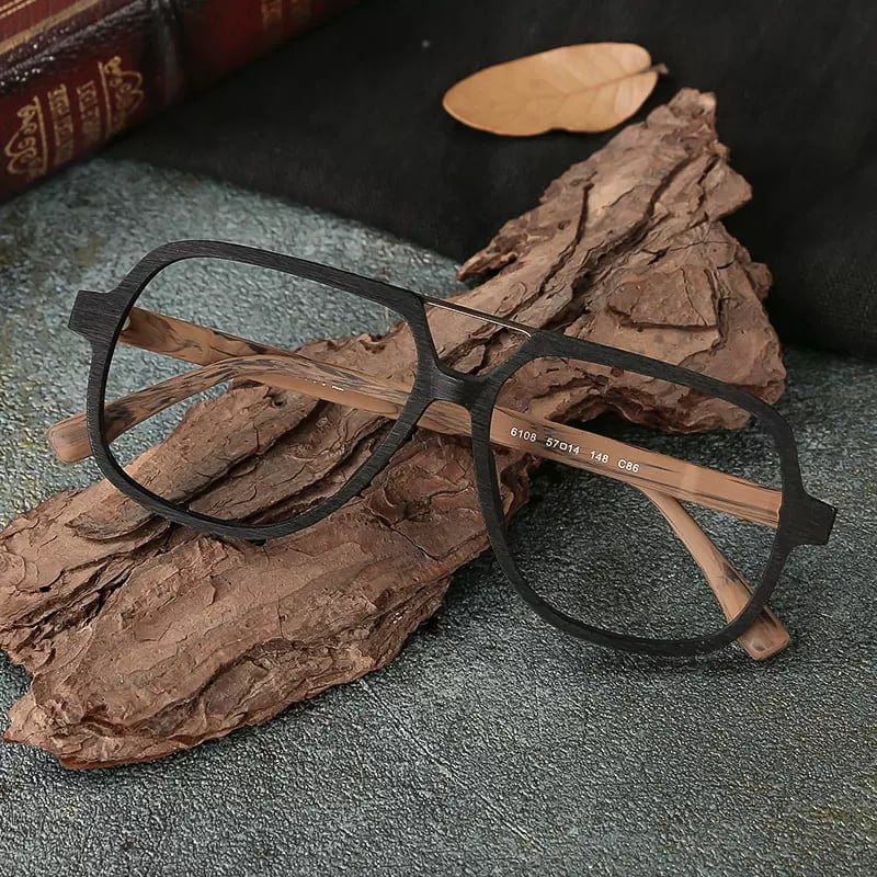 Fashionable Wood Oversized Square Glasses【BJ0512】