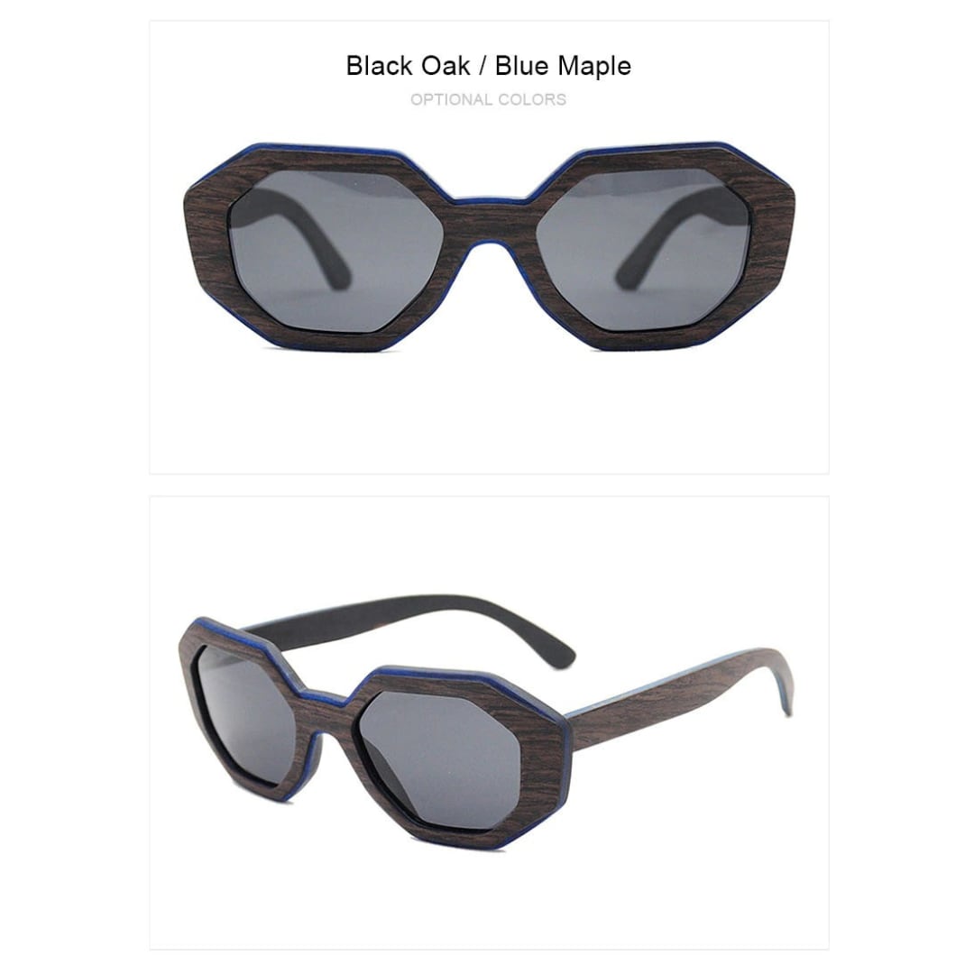 Wood Irregular Octagon Frame Sunglasses【BJ0521】