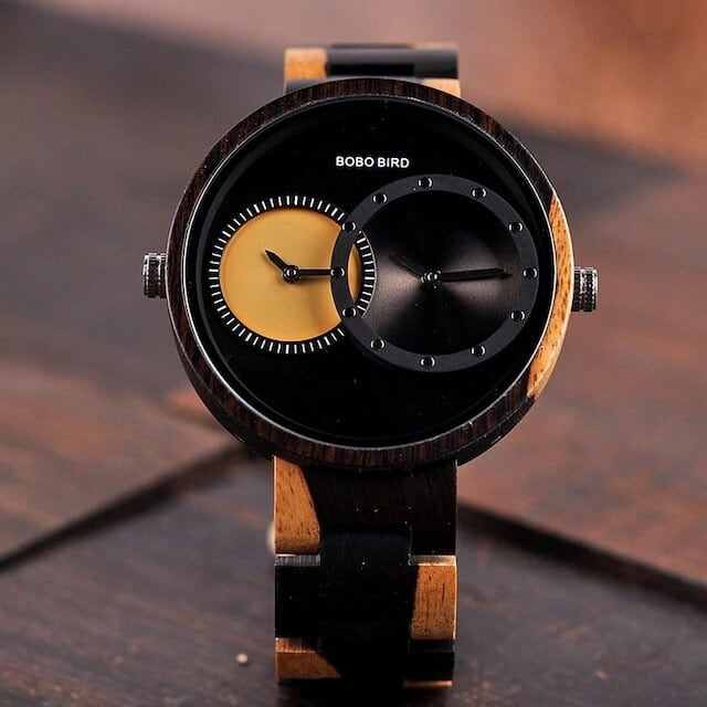 Wooden watch - Dual Twin Circles【BJ2143】