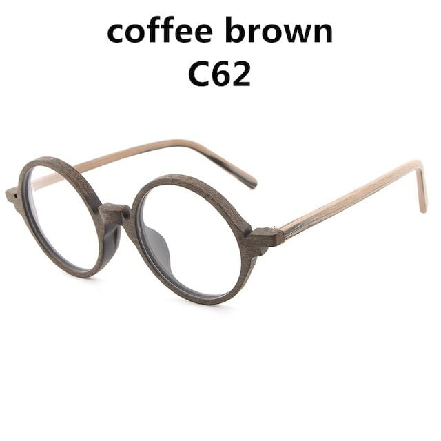 Wood grain ”MARU” megane（木目の丸メガネ）【BJ0012】