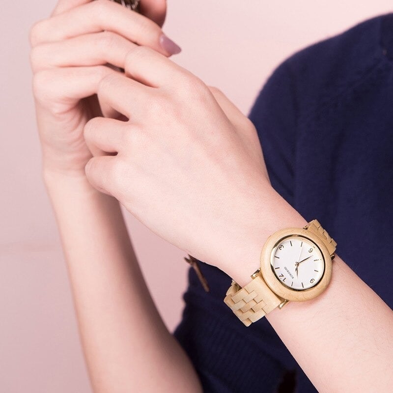 Natural Wood Quartz Watch【BJ0543】