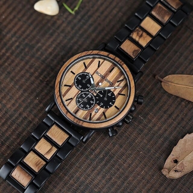 [3atm] Wooden watch - Coffee Vintage【BJ0017】
