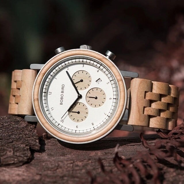 [3atm] Wooden watch - Dry Leaves【BJ2414】
