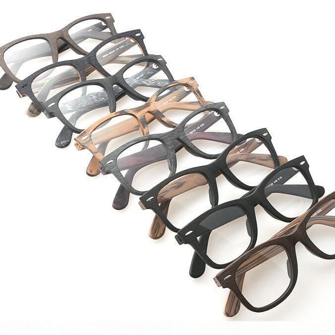 Wood grain glasses - Wellington（木目のウェリントンメガネ）【BJ0016】