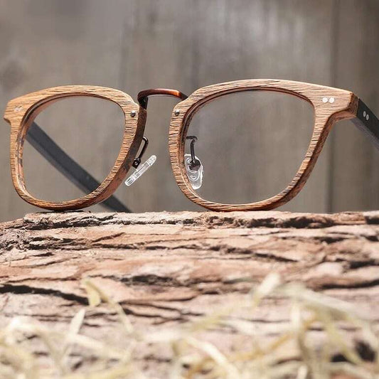 Wood grain glasses - Wellington（木目のウェリントンメガネ）【BJ0126】