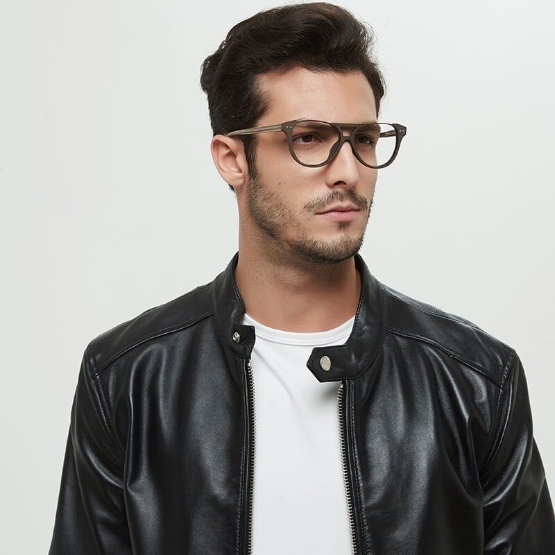Fashionable Wood Metal Round Glasses【BJ0511】