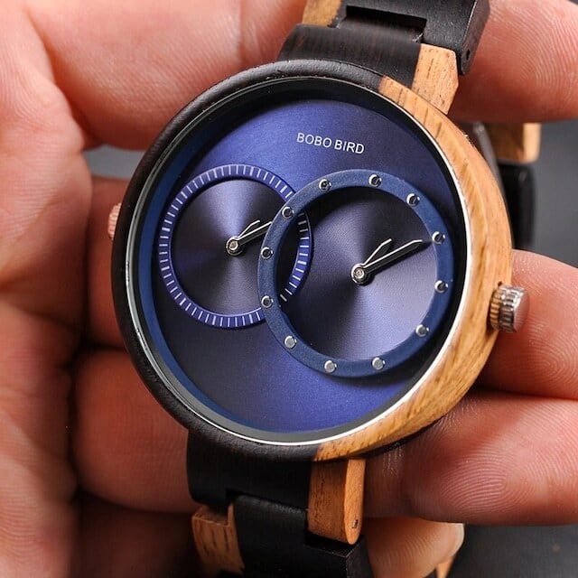 Wooden watch - Dual Twin Circles【BJ2143】