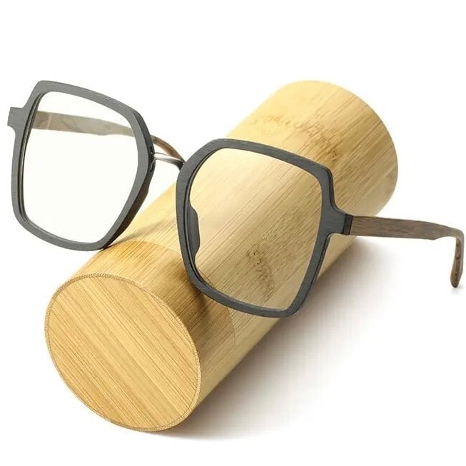 Wood Oversized Unique Design Square Glasses【BJ0530】