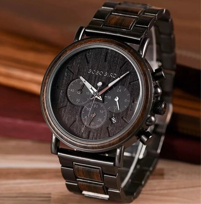 [3atm] Wooden watch - Coffee Vintage【BJ0017】