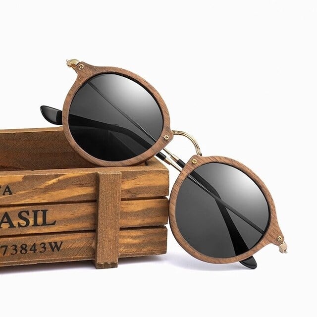 Wooden ring sunglasses - Metal Temple【BJ0193】