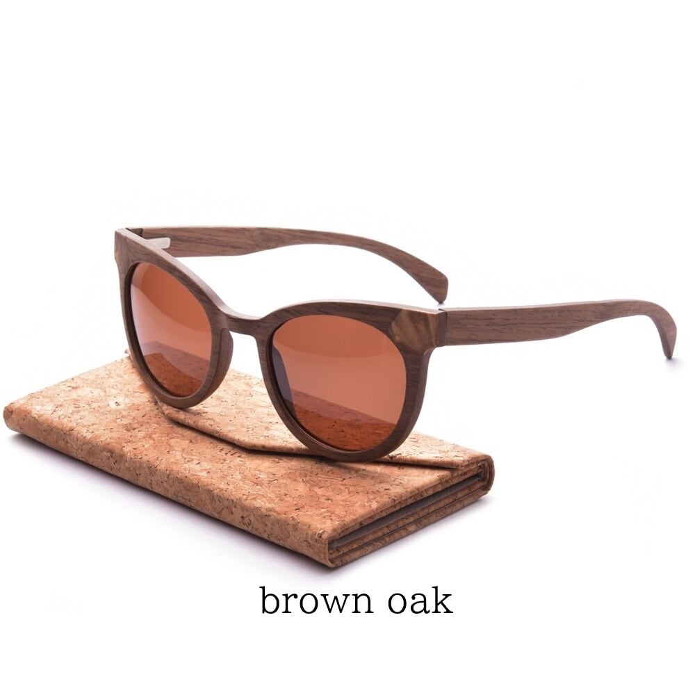 Oak Wood Cat Eye Frame Sunglasses【BJ0532】