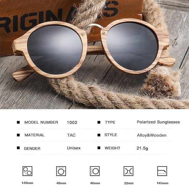 Wooden frame sunglasses - Metal Bridge【BJ0194】