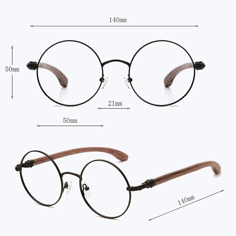 Wooden temple "MARU" Megane（木製テンプルの丸メガネ）【BJ0197】