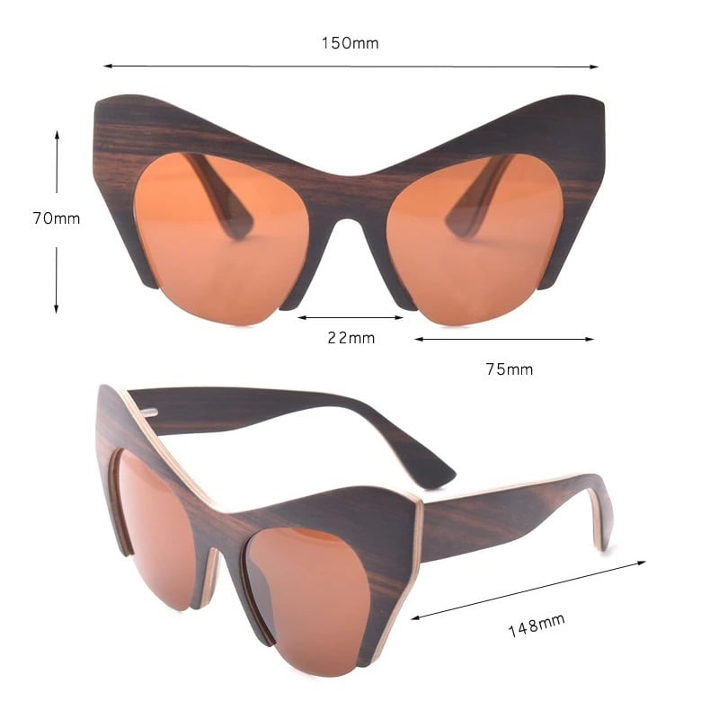 Wooden Acute Angle Sunglasses【BJ0518】