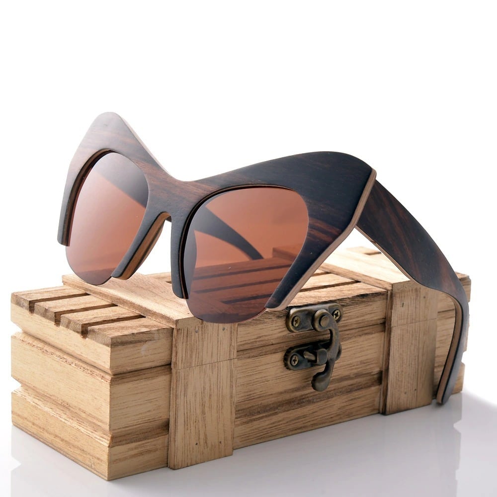Wooden Acute Angle Sunglasses【BJ0518】