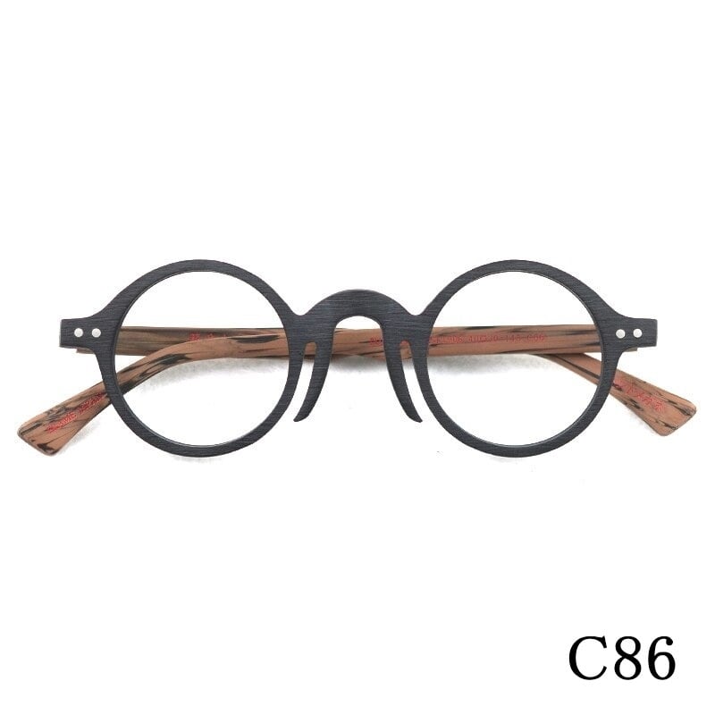 Wood grain Retro Round Glasses【BJ0506】