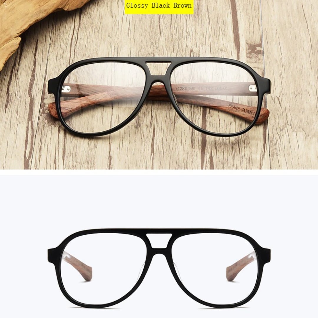 Wood Oversized Oblong Glasses【BJ0513】