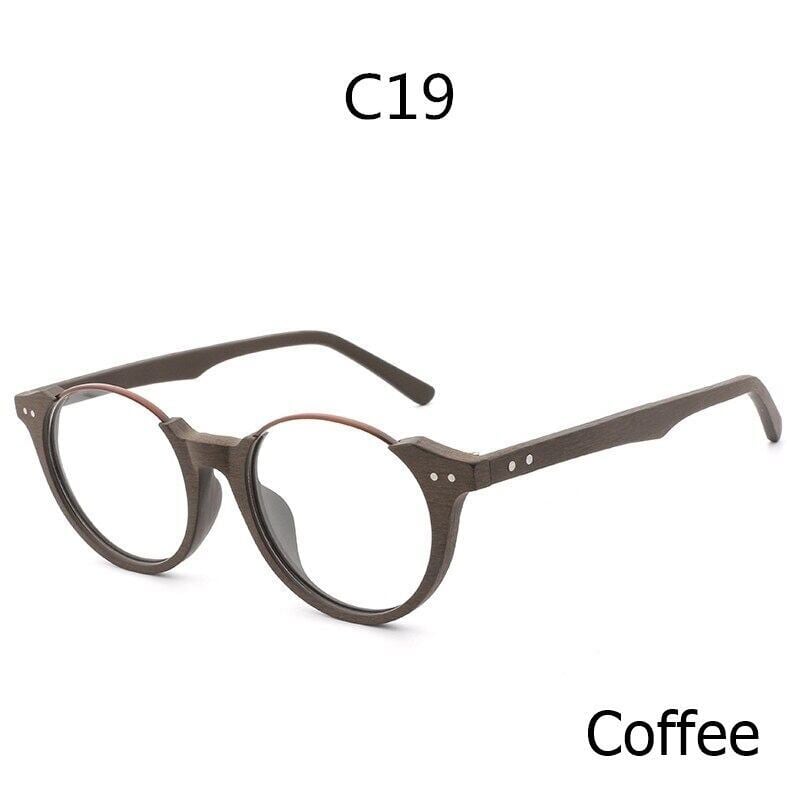 Wood grain glasses - Lower edge（木目の下縁メガネ）【BJ0013】
