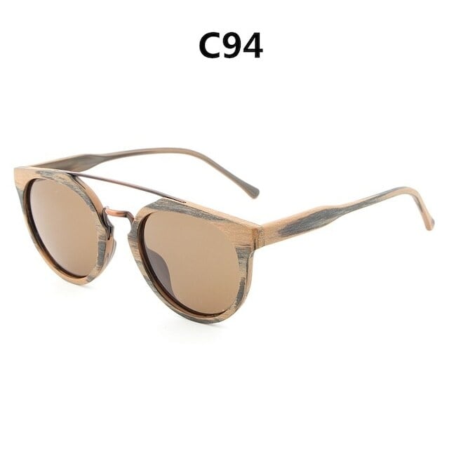 Wood grain sunglasses - Metal Bridge【BJ0181】
