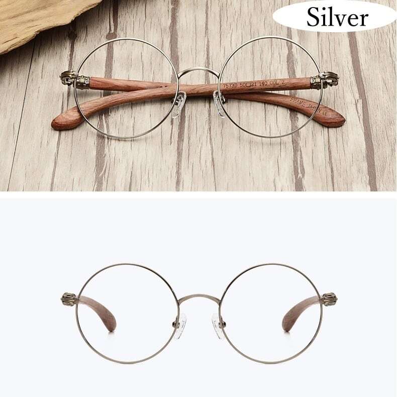 Wooden temple "MARU" Megane（木製テンプルの丸メガネ）【BJ0197】