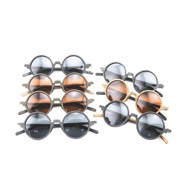 Wood grain ”MARU” sunglasses【BJ0150】