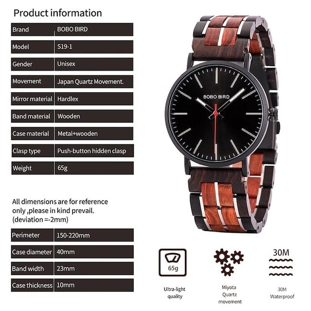 [3atm] Wooden watch - Arcana Rich【BJ2183】