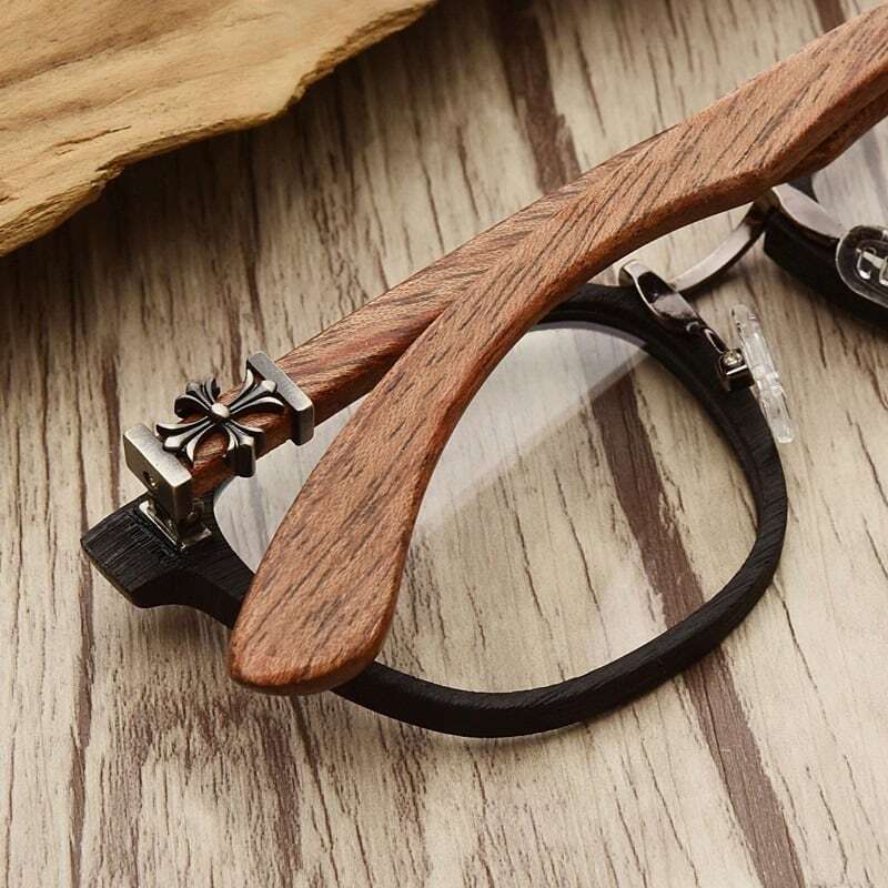 Wooden Frame Wellington Glasses（木製テンプルのウェリントンメガネ）【BJ0284】