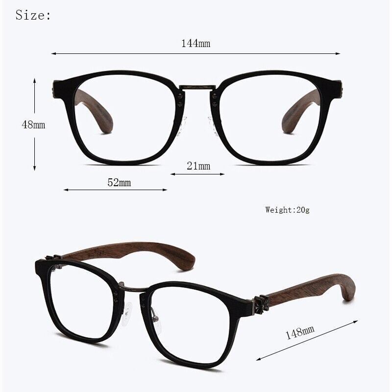 Wooden Frame Wellington Glasses（木製テンプルのウェリントンメガネ）【BJ0284】