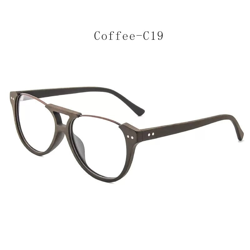 Fashionable Wood Metal Round Glasses【BJ0511】