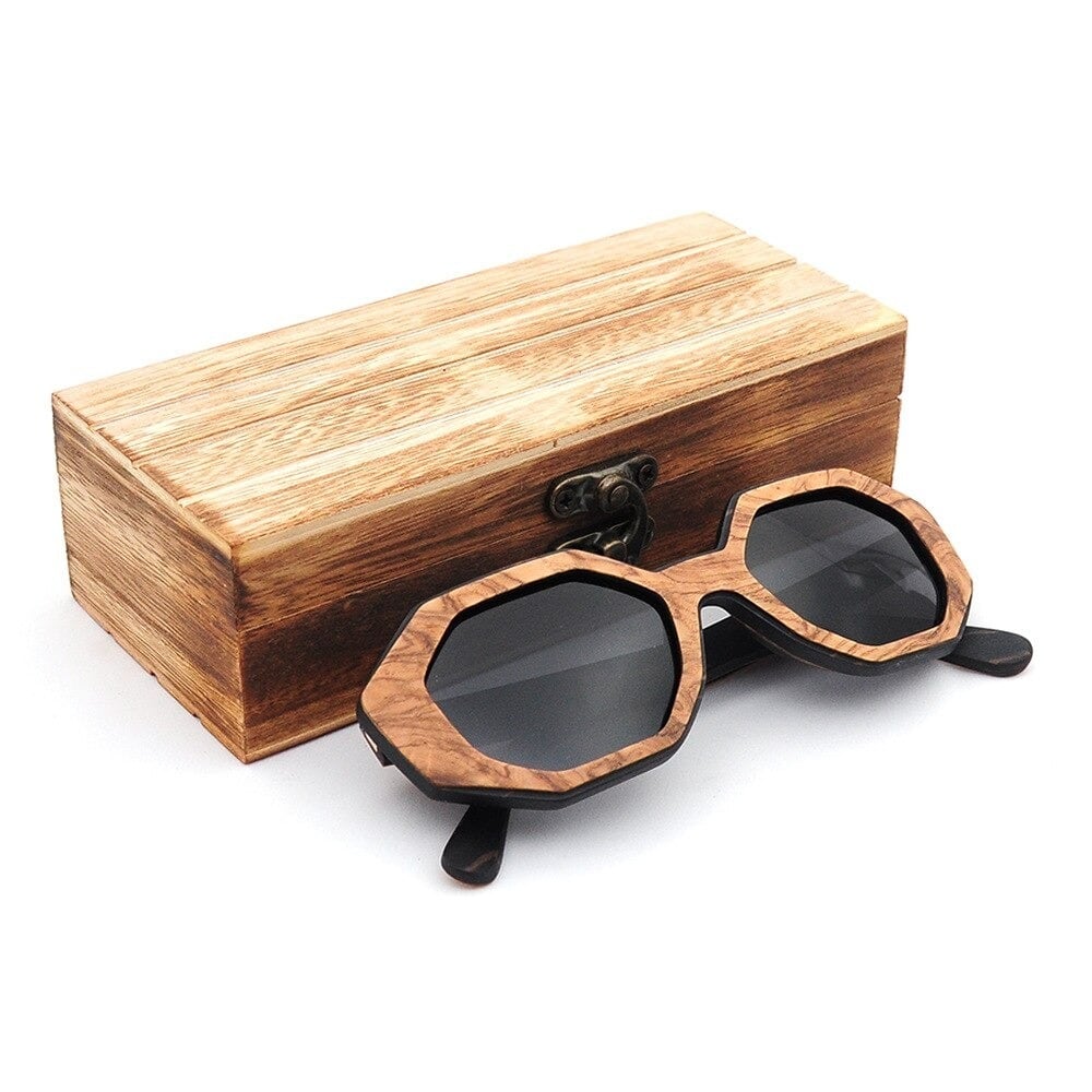 Wood Irregular Octagon Frame Sunglasses【BJ0521】