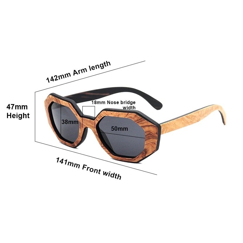 Wood Irregular Octagon Frame Sunglasses【BJ0521】