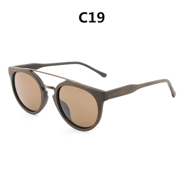 Wood grain sunglasses - Metal Bridge【BJ0181】