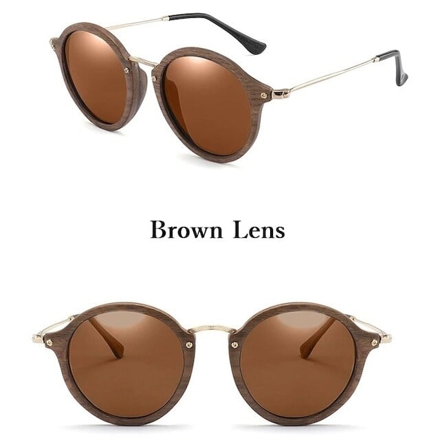 Wooden ring sunglasses - Metal Temple【BJ0193】