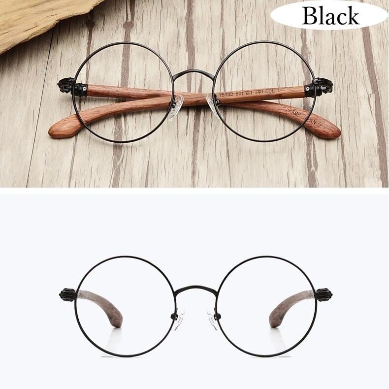 Wooden temple "MARU" Megane（木製テンプルの丸メガネ）【BJ0197】