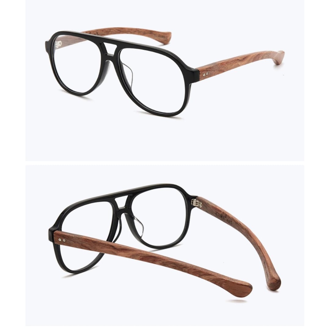 Wood Oversized Oblong Glasses【BJ0513】