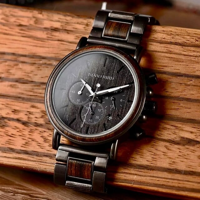 [3atm] Wooden watch - Coffee Vintage【BJ0017】