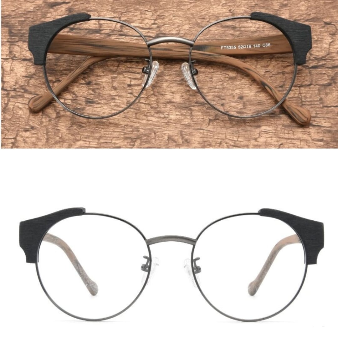 Wood grain Retro Glasses【BJ0508】