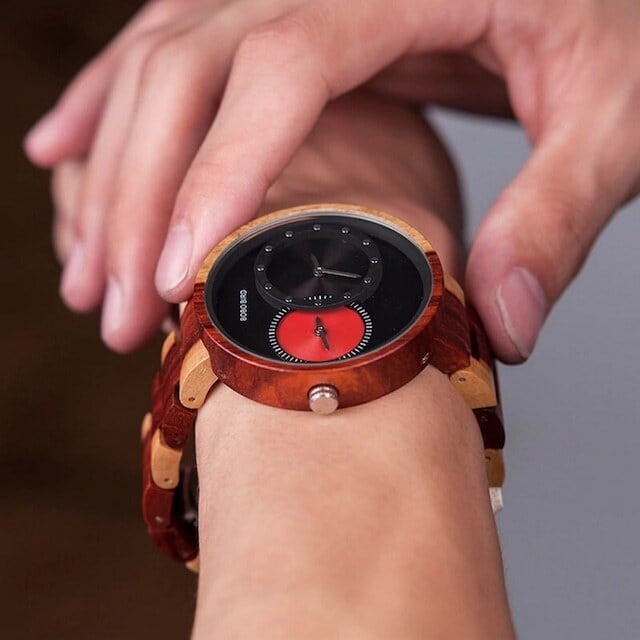 Wooden watch - Dual Twin Circles【BJ2143】