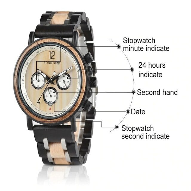 [3atm] Wooden watch - Spider Metal【BJ2149】